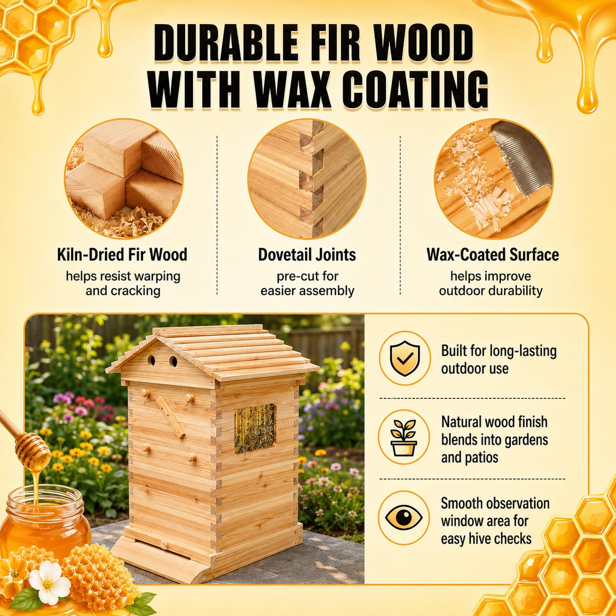 2-in-1 자동 유로식 벌통, 4개 또는 7개의 자동 - Beehive Frame Wax 리뷰 및 가격